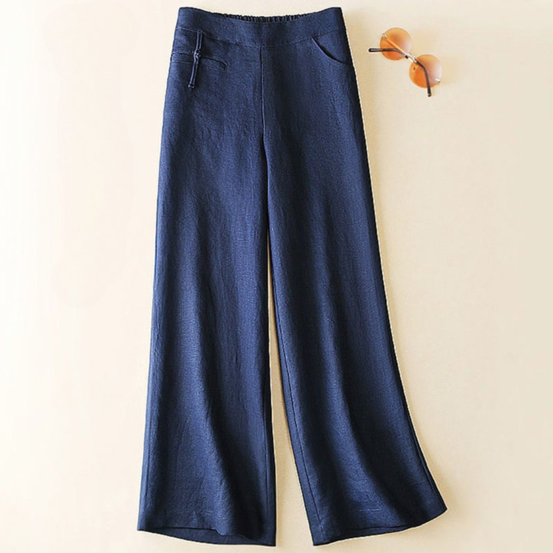 Virginie – Pantalon fluide en coton et lin naturel