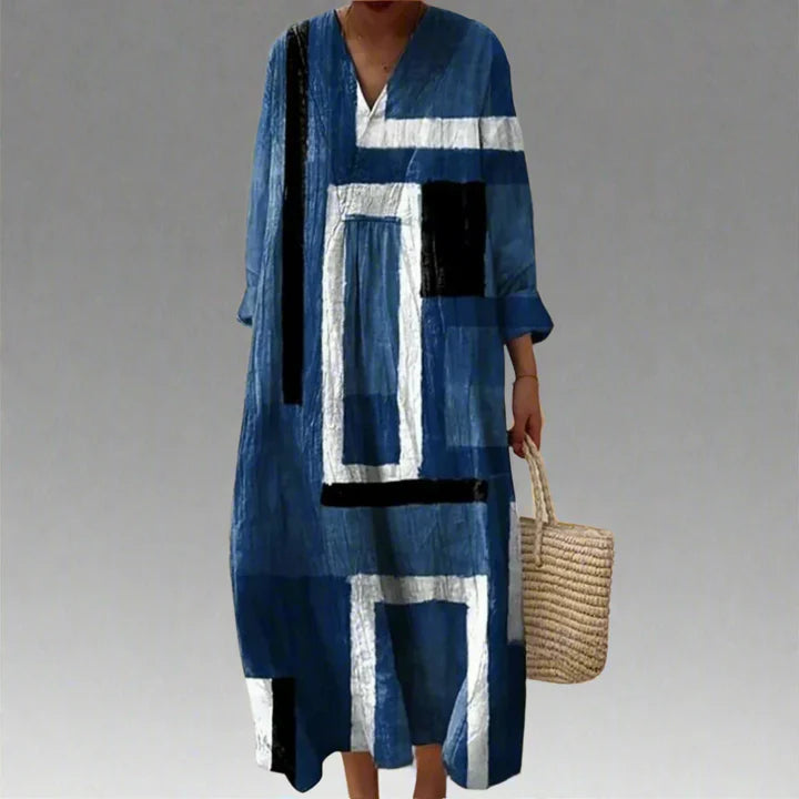 Albine – robe bleu structuré
