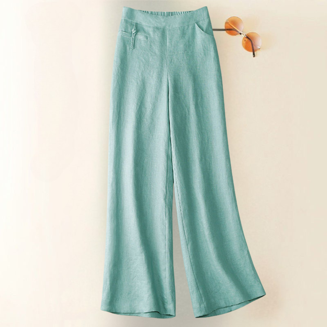 Virginie – Pantalon fluide en coton et lin naturel