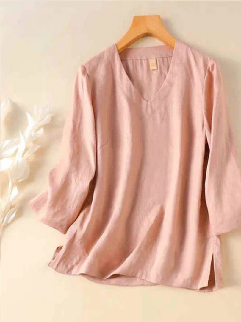 Françoise – Blouse fluide en tissu naturel