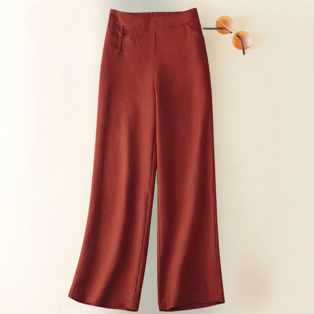 Virginie – Pantalon fluide en coton et lin naturel
