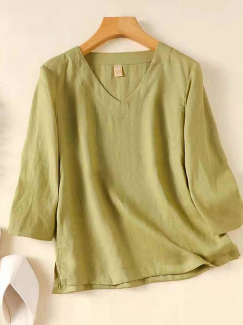 Françoise – Blouse fluide en tissu naturel