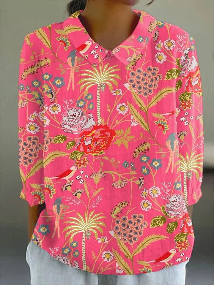 Élodie – blouse imprimé tropical