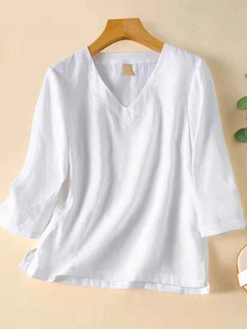 Françoise – Blouse fluide en tissu naturel