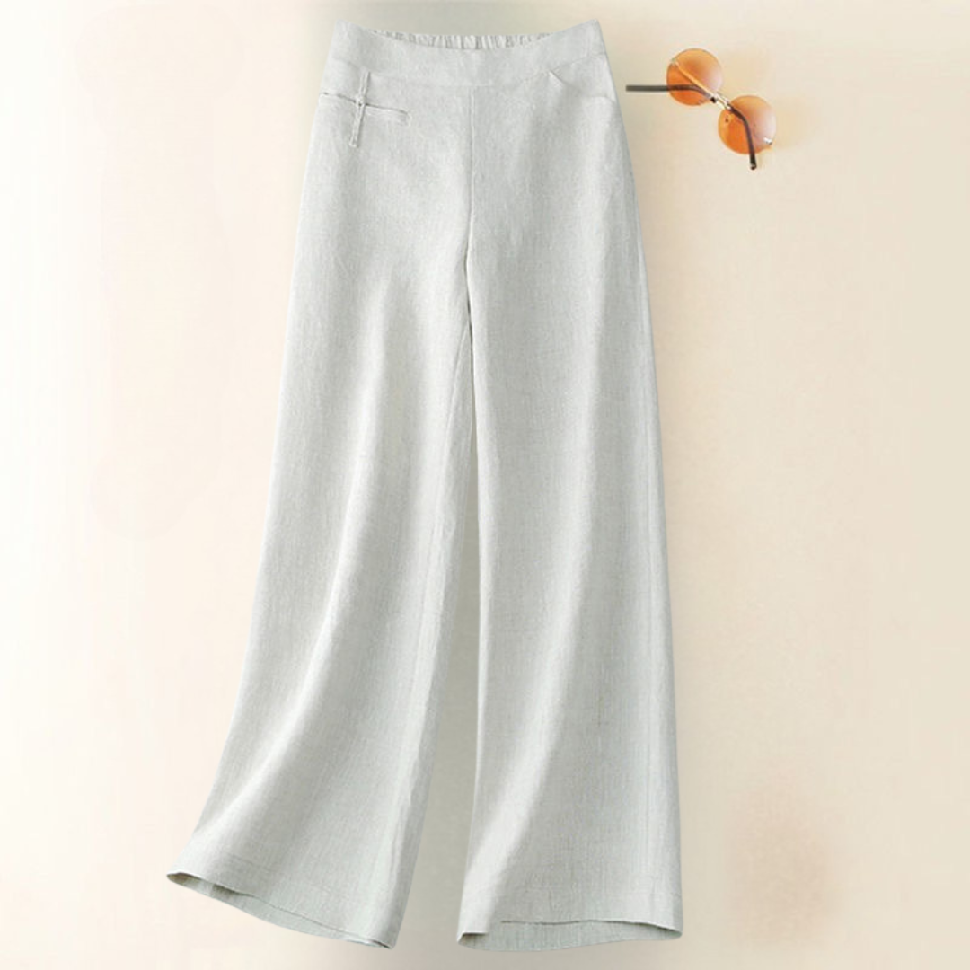 Virginie – Pantalon fluide en coton et lin naturel