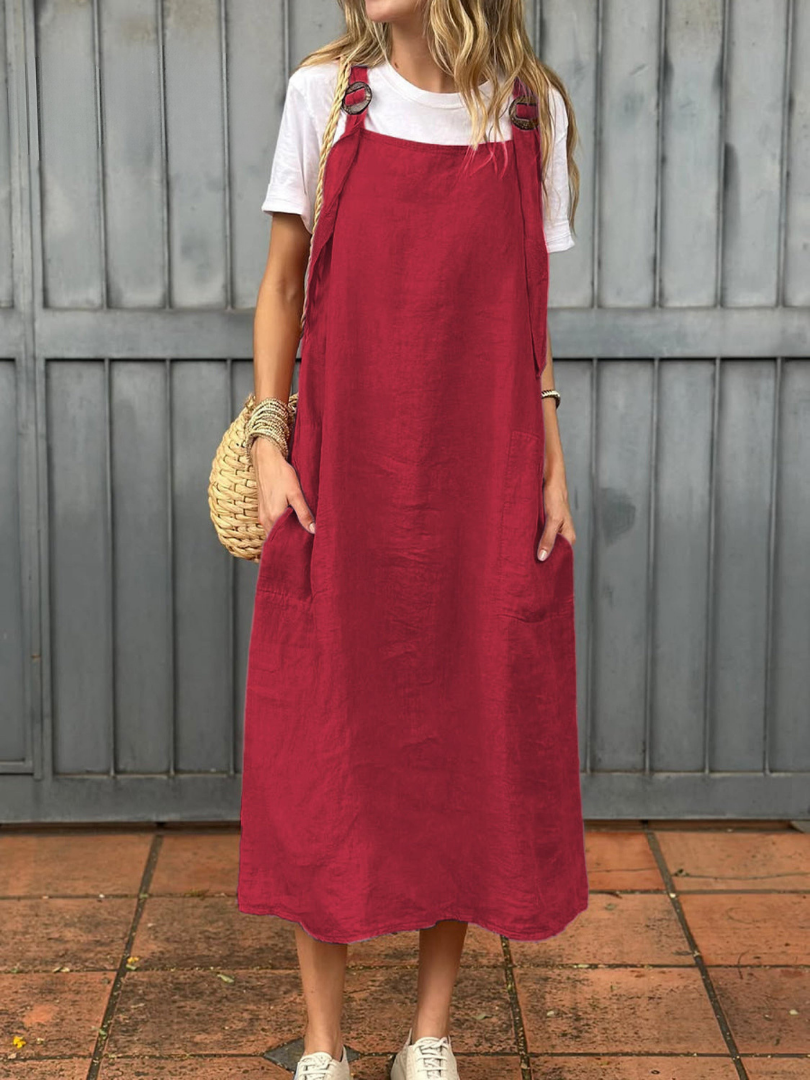 Laura – Robe décontractée en coton et lin naturel