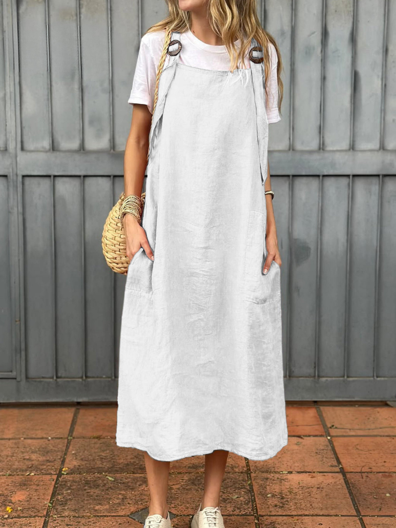 Laura – Robe décontractée en coton et lin naturel