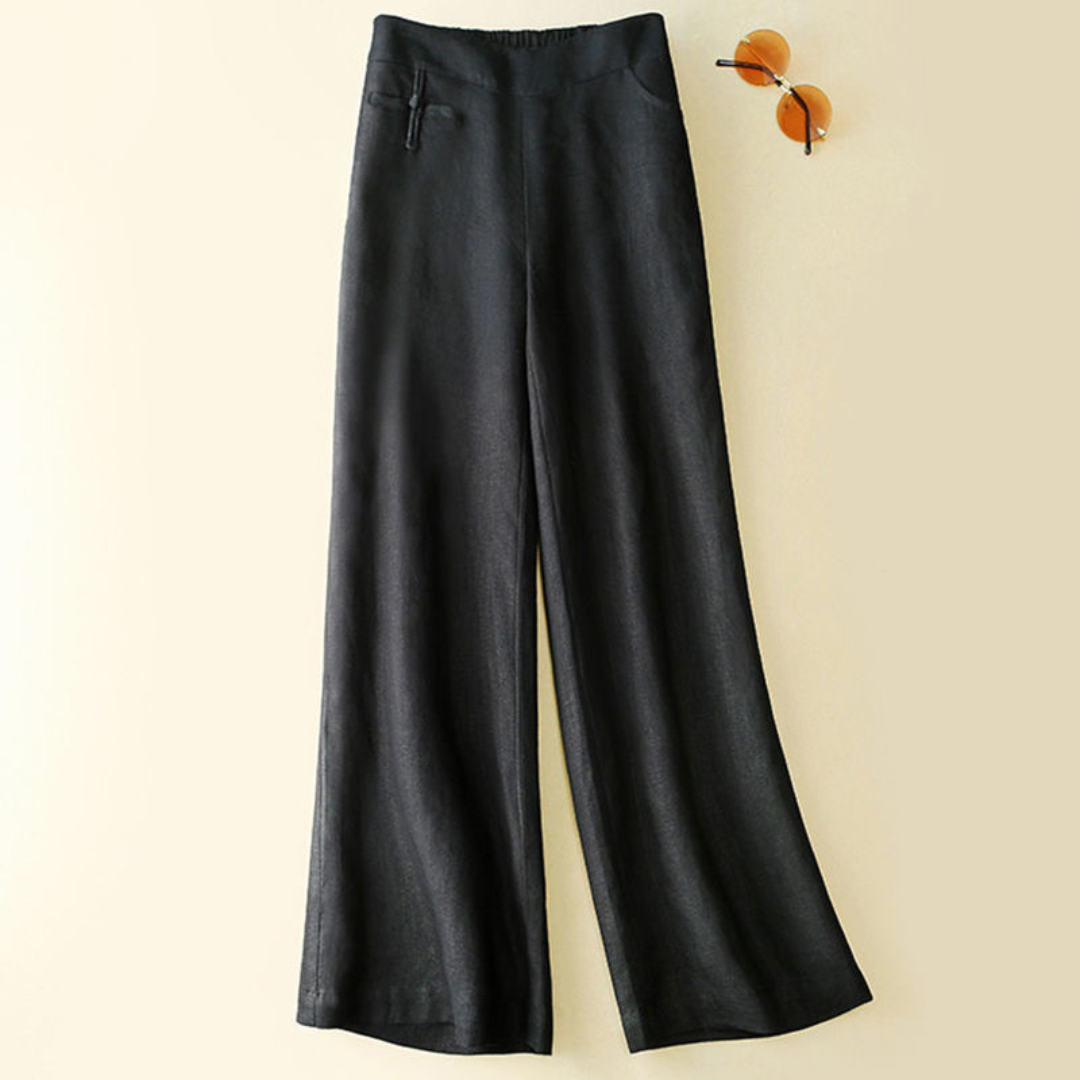 Virginie – Pantalon fluide en coton et lin naturel