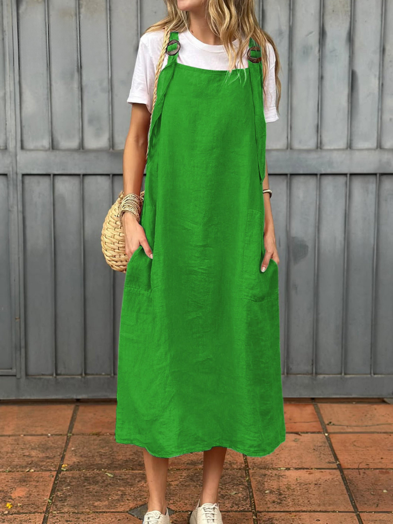 Laura – Robe décontractée en coton et lin naturel
