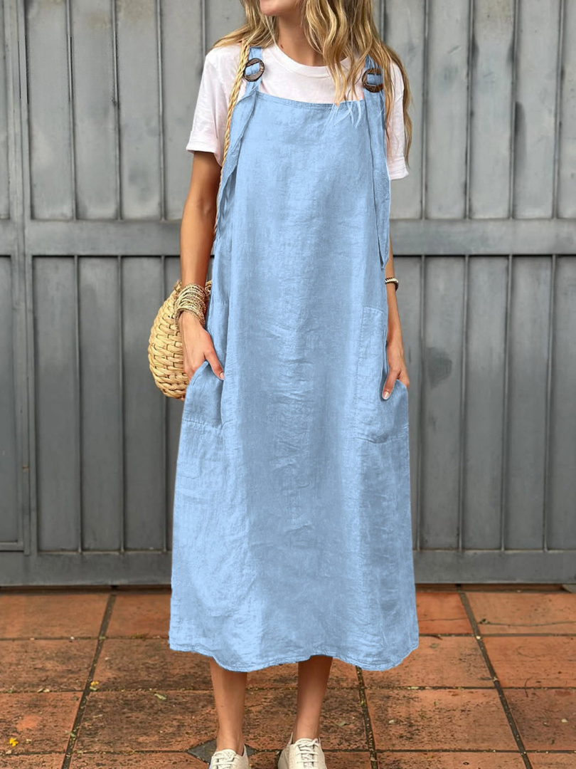 Laura – Robe décontractée en coton et lin naturel