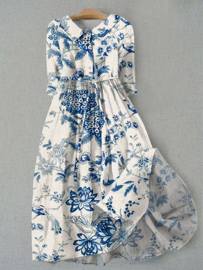 Élise – robe porcelaine fleurie