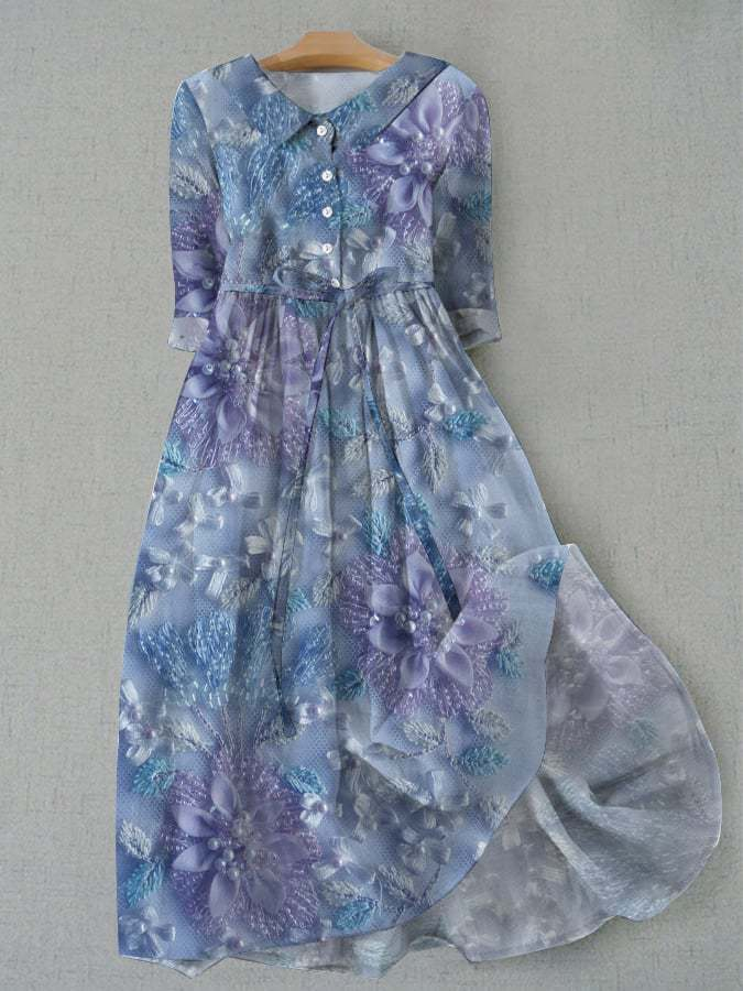 Isabelle – robe crépuscule fleuri