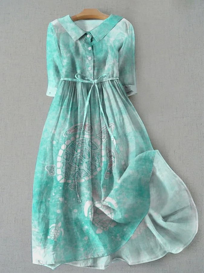 Maëlys – robe turquoise tortue marine