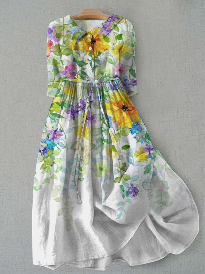 Amélie – robe fleurs aquarelle