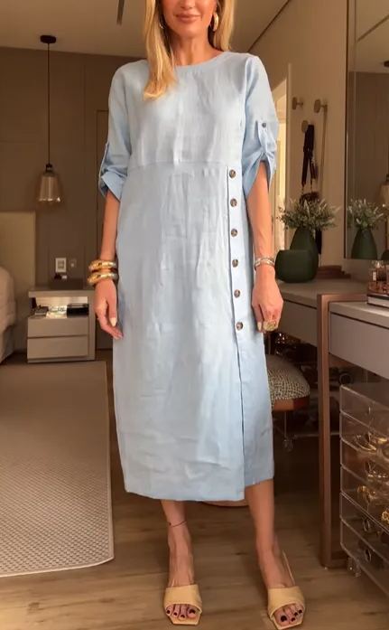 Aurélie – Robe droite en tissu doux