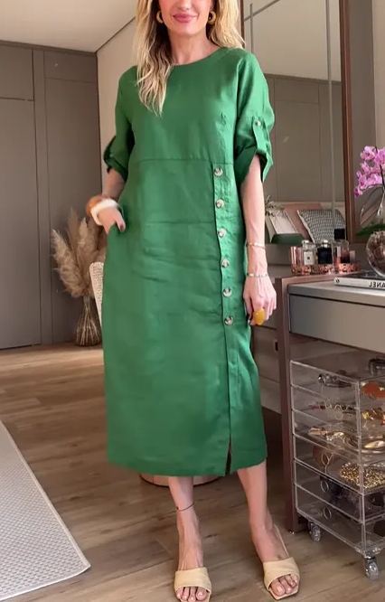 Aurélie – Robe droite en tissu doux