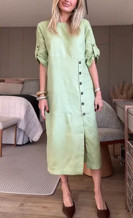 Aurélie – Robe droite en tissu doux