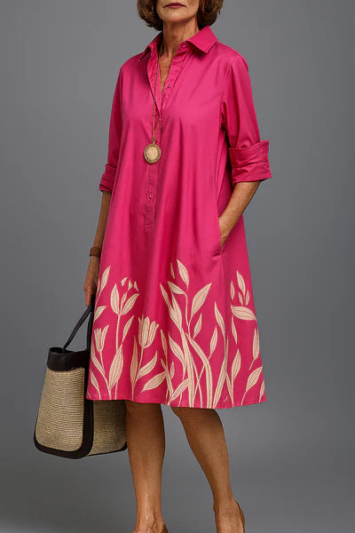 Élise – Robe chemise aux herbes dansantes