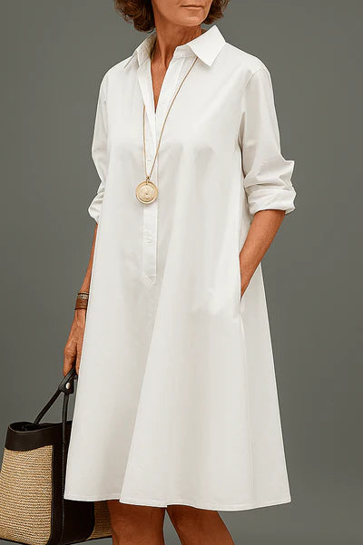 Claire – Robe chemise blanche intemporelle