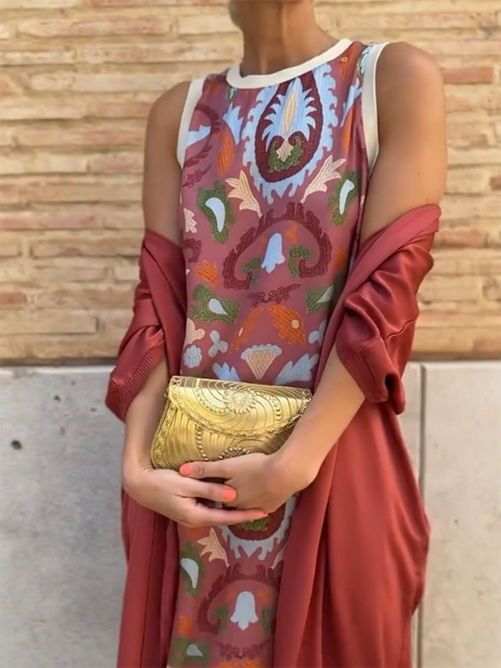 Isadora – Ensemble satin imprimé deux pièces